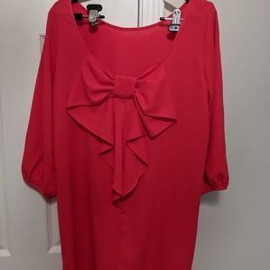 Coral Split Sleeve Tunic Dress